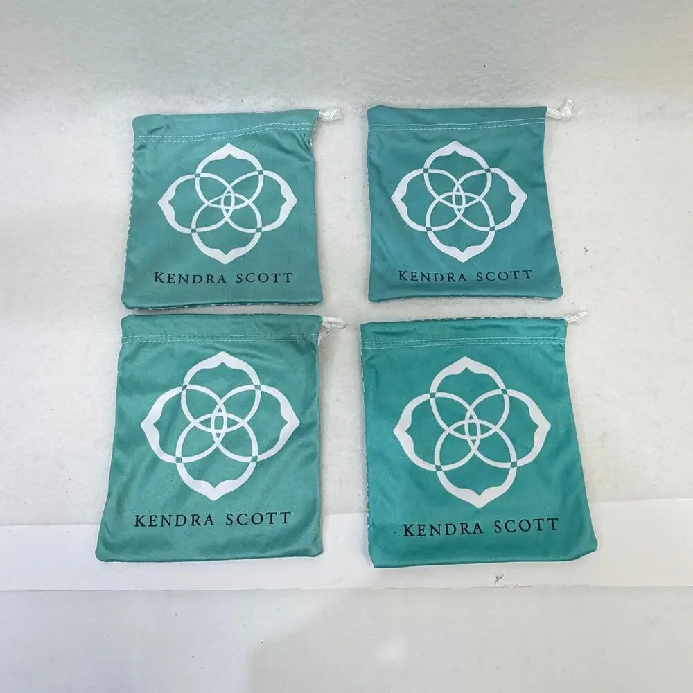 Lot of 7 Kendra Scott Drawstring Bags 4 Blue and 3 Gray Jewelry Storage Pouches